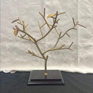 Metal Jewelry Holder Decor Gold colored Bare Limb Tree